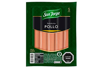 vienesas pollo san jorge 250 grs